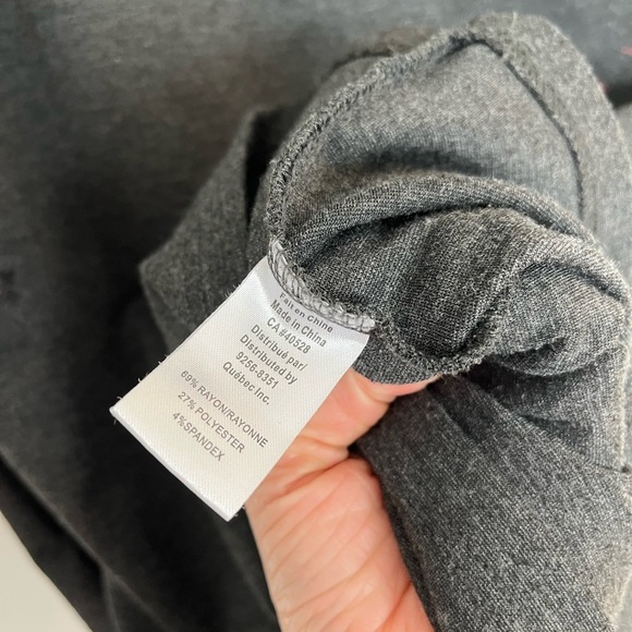 Schwiing Charcoal Gray Long Sleeve Dress with Red Accents size medium - Picture 5 of 6